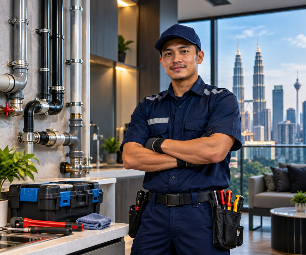 Professional plumber providing plumbing services in Kuala Lumpur