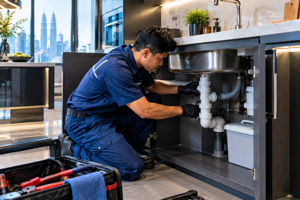 Blocked kitchen sink repair service in Kuala Lumpur