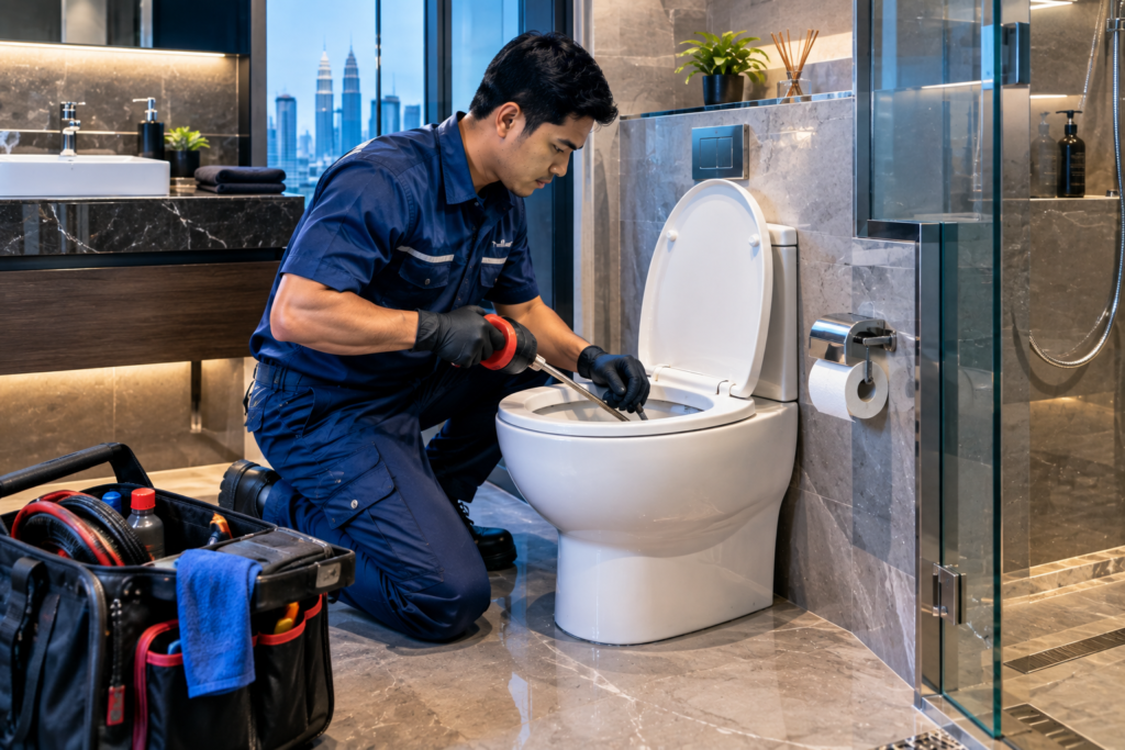 Blocked toilet repair service in Kuala Lumpur