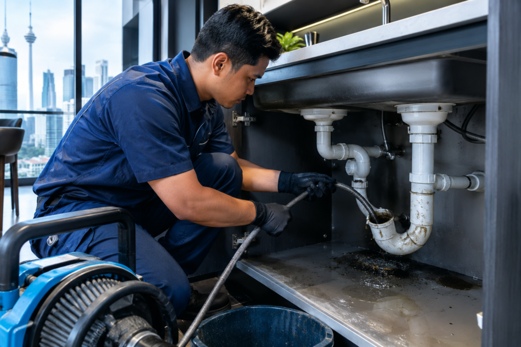 Drain pipe clogged repair service in Kuala Lumpur